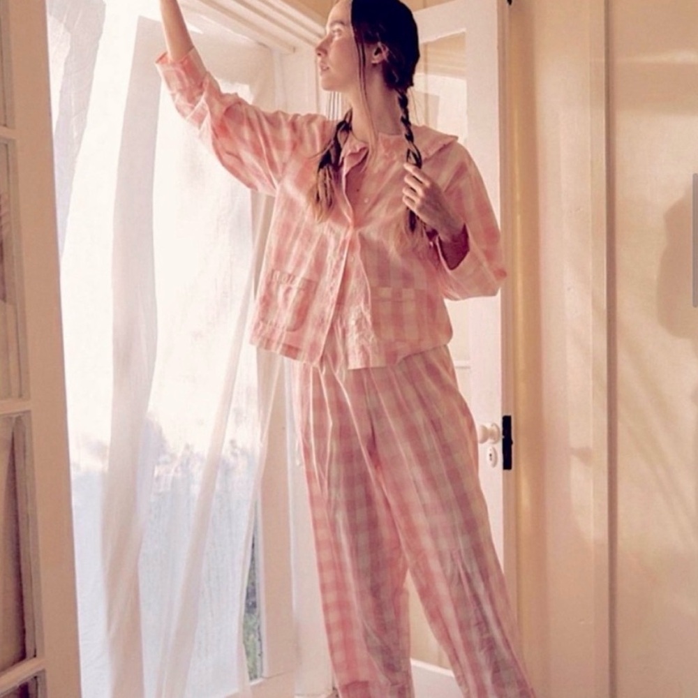 Doen Pink Checkered Pajama Pants - Picture 2 of 8